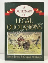 A Dictionary of Legal Quotations by James &amp; Stebbings (1987 Hardcover) - £12.89 GBP