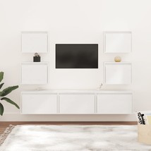 TV Cabinets 7 pcs White Solid Wood Pine - £183.98 GBP
