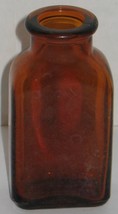 Vtg Rectangular Amber Brown Glass Bottle Apothecary Prop Vase Barn Dig D... - $8.91
