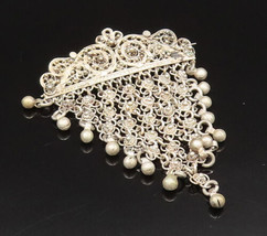 925 Sterling Silver - Vintage Antique Beaded Tassel Brooch Pin - BP9635 - £61.75 GBP