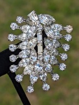 Weiss Vintage Dome 3D Brooch Pin Marquis Baguette Round Rhinestone State... - £38.70 GBP