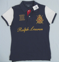 NEW! Polo Ralph Lauren Womens Jockey Club Polo Shirt! Big Gold &quot;Ralph Lauren&quot; - £48.24 GBP