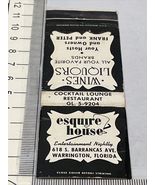Front Strike Matchbook Cover  Esquire House Restaurant  Warrington, FL  gmg - $227.43 MXN