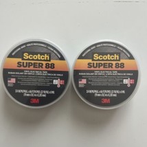 Scotch Super 88 Black Electrical Tape Premium 3/4&quot; X 66 Ft. L 6143-BA-100 2 Pack - £16.10 GBP