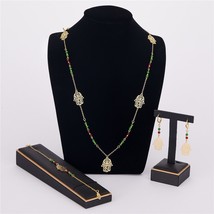 2022 New Gold Plated Jewelry Set Rhinestone Hollow Out Necklace Earrings Bracele - £34.05 GBP