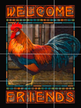 chicken Rooster farm friend welcome country animal ceramic tile mural backsplash - £46.65 GBP+