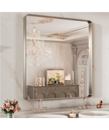32X36 Inch Brushed Nickel Bathroom Mirror, Brushed Nickel, Anti-Rust,  - £278.97 GBP