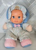 Vintage Mattel Lovable Babies Blue and Pink Floral Cloth Plush Doll  - $24.70
