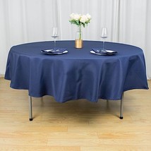 Navy Blue 90&quot;&quot; Premium Round Polyester Tablecloth Wedding Party Tabletop Dinner  - £19.03 GBP