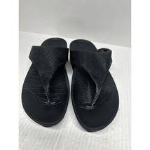 Fitflop Black Shimmer Thong Sandals Women&#39;s Flip Flop Platform Style Size 8 - $820.07 MXN
