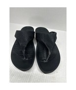Fitflop Black Shimmer Thong Sandals Women&#39;s Flip Flop Platform Style Size 8 - $820.07 MXN