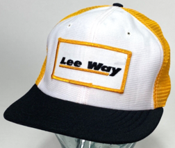 LEE WAY Trucker Hat-Yellow-Mesh-Snapback-Patch-Vtg - £15.39 GBP
