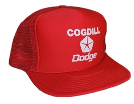 VTG Red Mesh Trucker Snapback Hat Dodge Foam Cogdill Dodge Dealership Pr... - $29.99
