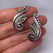 Art Deco Taxco Sterling Silver Screw On Back Earrings 1930s 1940s Antique Mexico - $406.60