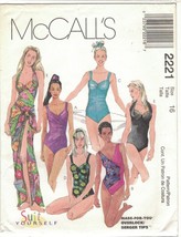 McCall&#39;s 2221 Shirred One Piece Wrap Swimsuit &amp; Pareo Pattern Misses Size 16 UC - £14.04 GBP