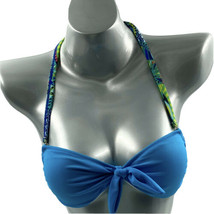 Victorias Secret Bikini Swimsuit Top Sz Small Aqua Blue Halter Removable Straps - £12.46 GBP