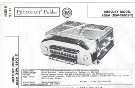 1958 MERCURY 85BM Car RADIO Photofact SERVICE MANUAL Ford FEW-18805-T Au... - £7.90 GBP