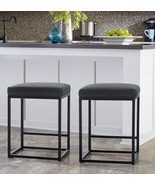 Maison Arts Black Counter Height 24&quot; Bar Stools Set Of 2 For Kitchen, Bl... - £102.24 GBP