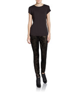 NWT SEVEN 7 for All Mankind 24 Black shimmer Skinny Jeans Pants copper f... - $123.33 CAD