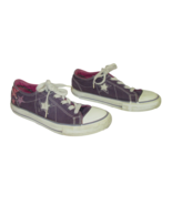 Converse All Star Sneakers Shoes Girls Size 3 Purple Canvas Low Top Athl... - $12.85