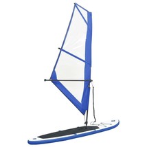 vidaXL Inflatable Stand Up Paddleboard with Sail Set Blue and White - $25,625.62 MXN