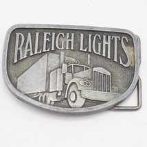 Vintage Raleigh Lights Trucker Belt Buckle Cigarette Advertising - £27.64 GBP
