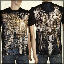 Revolution Gold Foil Eagle Sword Snake Rock Metal UFC MMA Mens T-Shirt Black M L - £23.46 GBP