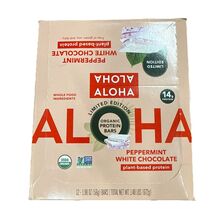 READ 48 Bars ALOHA Organic Plant Based Protein Bar Peppermint White Choc... - $29.69
