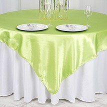 Apple Green Satin 72X72&quot;&quot; Square Table Overlay Wedding Party Decorations Sale Gi - £7.37 GBP