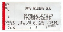 Dave Matthews Band Concert Ticket Stub July 24 2009 Hershey Pennsylvania - £11.67 GBP