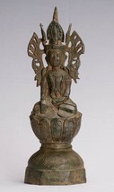 Antigüedad Birmania Estilo Bronce Shan Enlightenment Buda Sentado Estatua - - £408.22 GBP