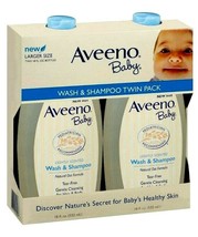 Aveeno Baby Wash Tear-Free Shampoo For Hair and Body, 2 pk 18oz - £19.49 GBP