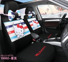 Hello Kitty Cartoon Car Seat Covers Set Universal Car Interior Color Str... - $169.99