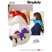 Simplicity 8715 Children&#39;s Stuffed Animal Dragon Toy Sewing Patterns by Beezee A - £14.93 GBP