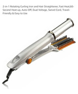 Hair Straightener &amp; Curler 2-in1 Styling Tool for Effortless Waves &amp; Sle... - $724.22 MXN