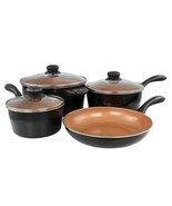 Gibson Home Armada 7 Piece Carbon Steel Nonstick Cookware Set in Black a... - $1,789.59 MXN