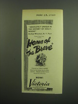 1949 Home of the Brave Movie Ad - Absolutely unique in the history of Ho... - £14.52 GBP
