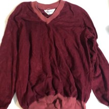 Velour Women’s Top Vintage Sweater Medium M Red Made In USA Sh2 - $12.86