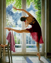 Adult paint by numbers kit DIY oil painting ballet dancer woman on frame... - $27.00
