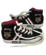 Ralph Lauren POLO High Tops Sneakers Shoes Children 13 Black Red Tiger C... - $29.65
