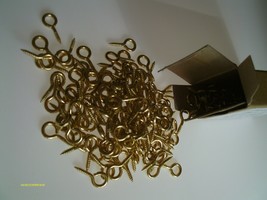  Brass Coated Steel 5/8&quot; X 3/16&quot; Closed Eye Ring Screw Hook 144 Pieces New  - $19.25