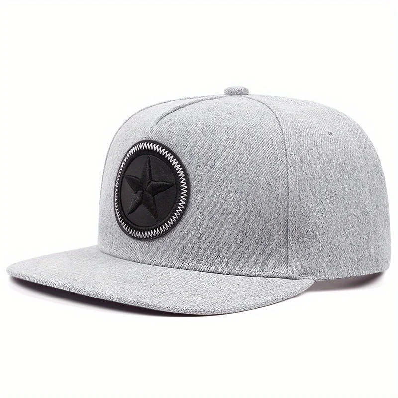 Men&#39;s Cap 2024 Summer Hip Hop Snapback Pentagram Badge Baseball Caps For Men - £10.59 GBP+