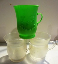 Vintage KOOL-AID Mugs frosted / green set of 3 - £22.58 GBP