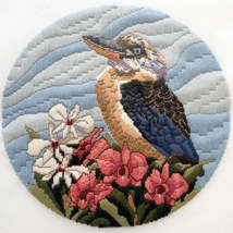Blue Winged Australian Kookaburra long stitch kit designed by Helene Wil... - $75.25