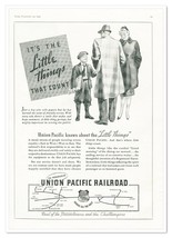 Print Ad Union Pacific Railroad Little Things Vintage 1937 Train Advertisement - £7.66 GBP