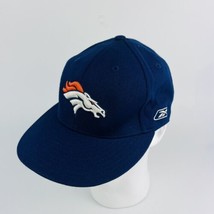 Denver Broncos￼ NFL￼ Reebok Fitted M/L Cap Hat New Blue Sideline Team Headwear - £14.00 GBP