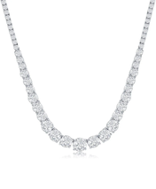 ADIRFINE 18K Gold Plated Cubic Zirconia Choker 17 Inch Tennis Necklace - £66.70 GBP