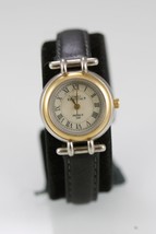 Timex Women Watch Silver Gold Stainless St Black Leather WR Beige Light Quartz - £22.73 GBP