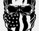 Skull with US Flag Bandana No Hat Vinyl Decal US Sold &amp; Made - $6.72+