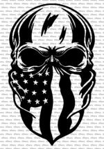 Skull with US Flag Bandana No Hat Vinyl Decal US Sold &amp; Made - £5.30 GBP+